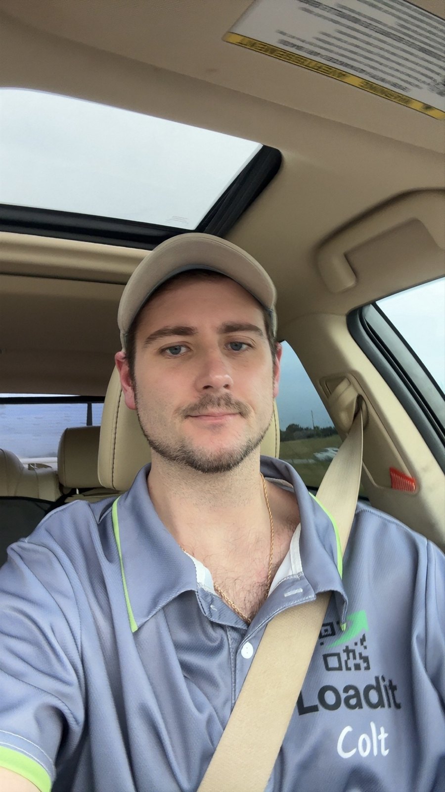 Colt in a Loadit polo, on the road between builds